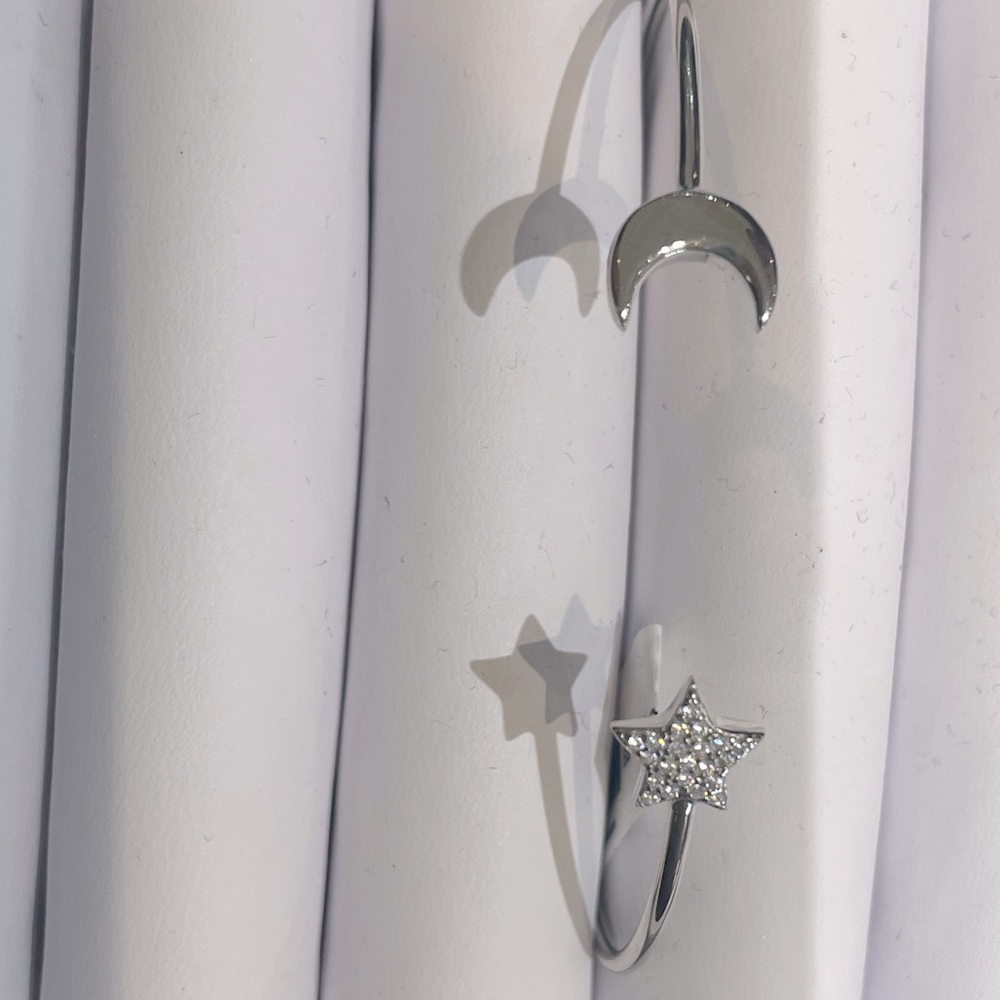 Sterling silver 925 moon/star bangle